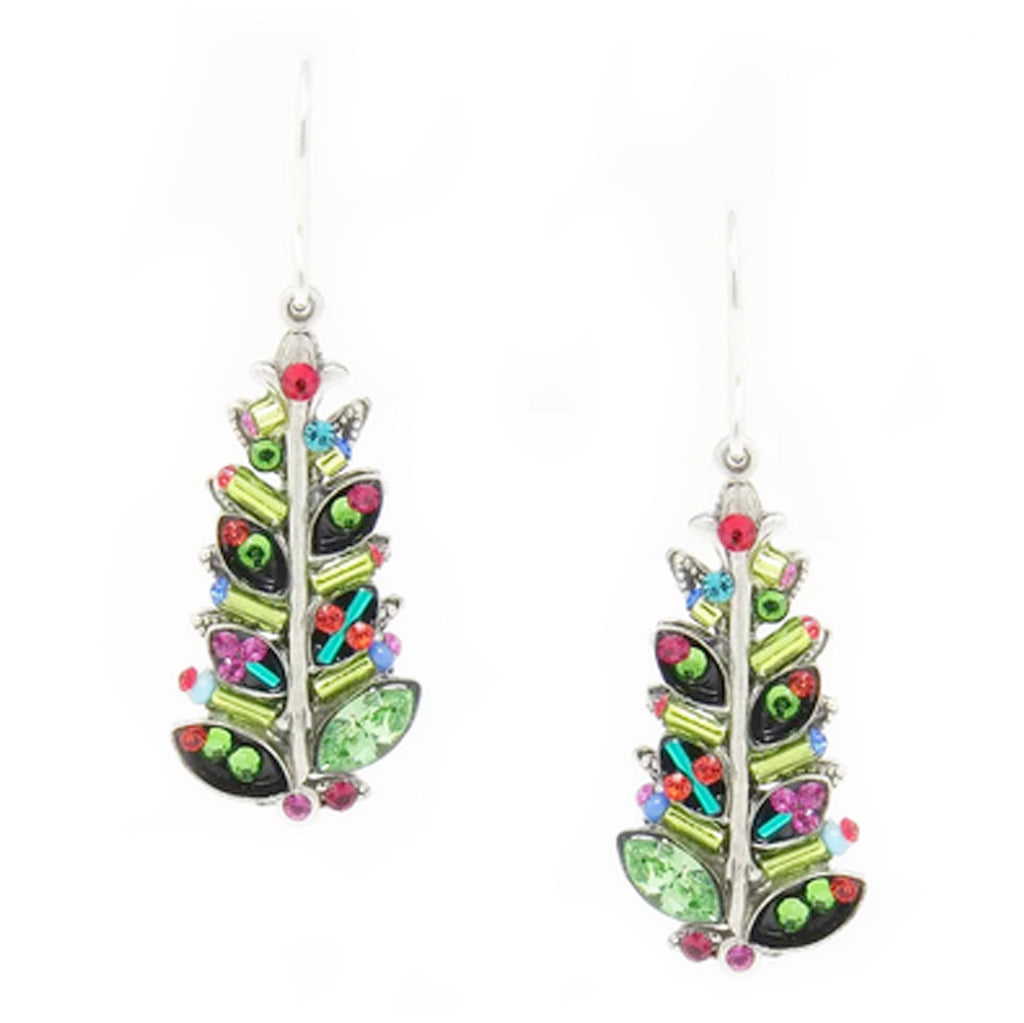 Multi Color Xmas Tree Earrings by Firefly Jewelry