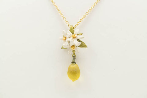 Lemon Drop Flower Pendent 16 inch Adjustable Necklace