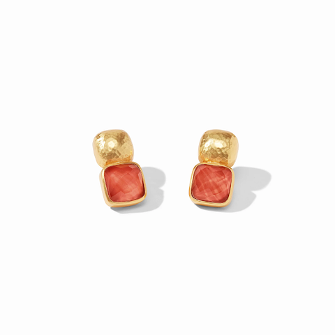 Catalina Gold Iridescent Coral Earrings by Julie Vos