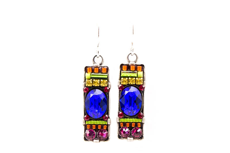 Royal Blue Bar Earrings by Firefly Jewelry