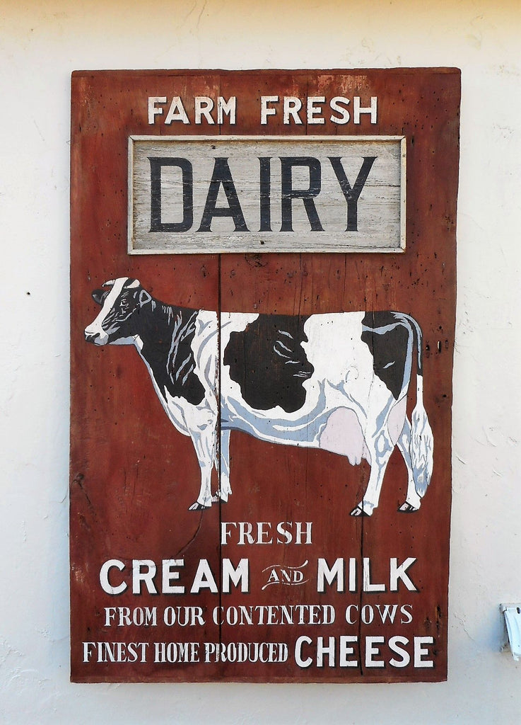 Farm Fresh Dairy Fresh Cream and Milk From our Contented Cows Americana Art
