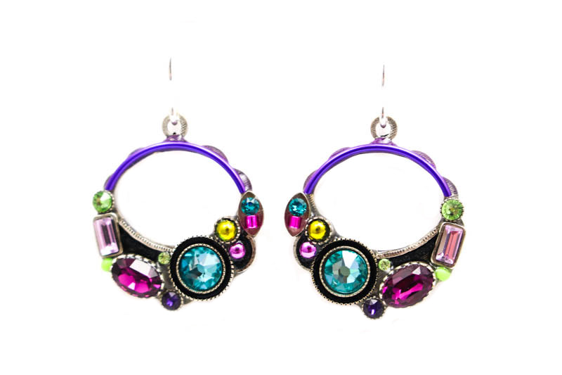 Purple Calypso Hoop Earrings by FIrefly Jewelry