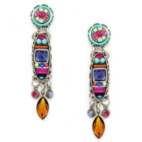 Mulit Color Petite La Dolce Vita Julia Post Earrings by Firefly Jewelry