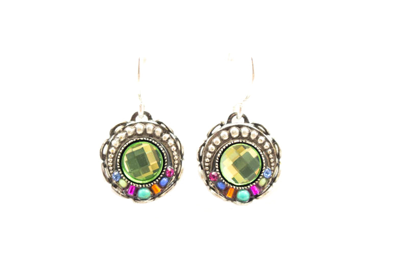 Multi Color Brilliant Round Earrings by Firefly Jewelry