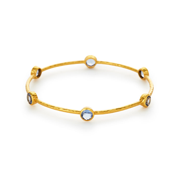 Milano Bangle Gold Chalcedony Blue - Medium by Julie Vos