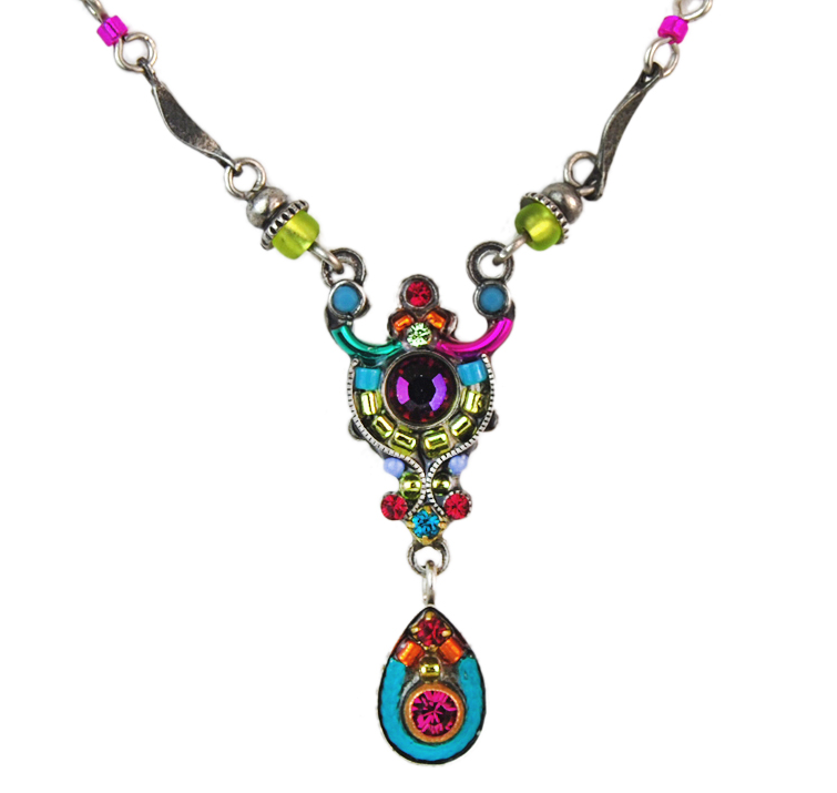 Multi Color Petite Mosaic Necklace by Firefly Jewelry