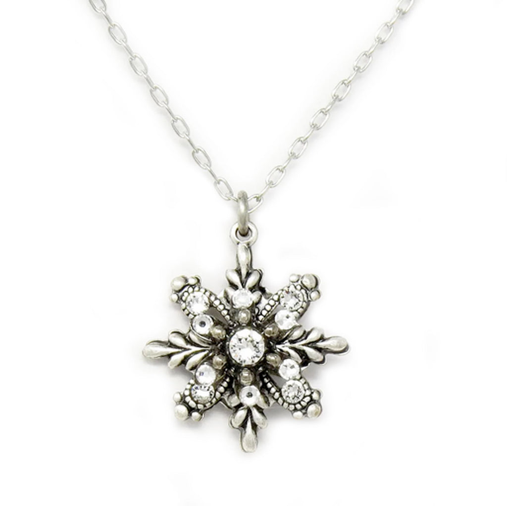 Silver Snowflake Pendant Necklace by Firefly Jewelry