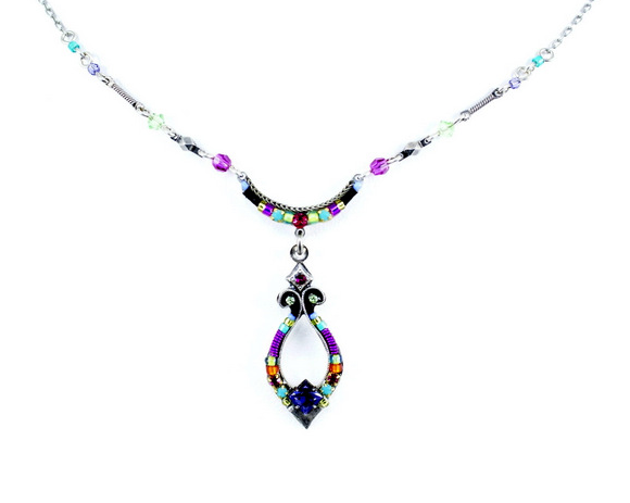 Multi Color Angels Harp Necklace by Firefly Jewelry