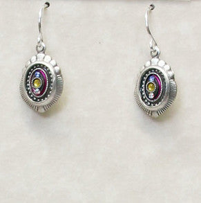 Multi Color Mosaic Shell Earrings by Firefly Jewelry