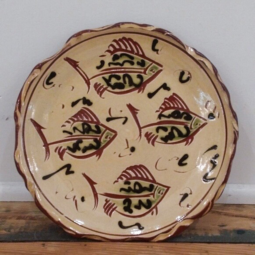 Redware Small Plate with Fish