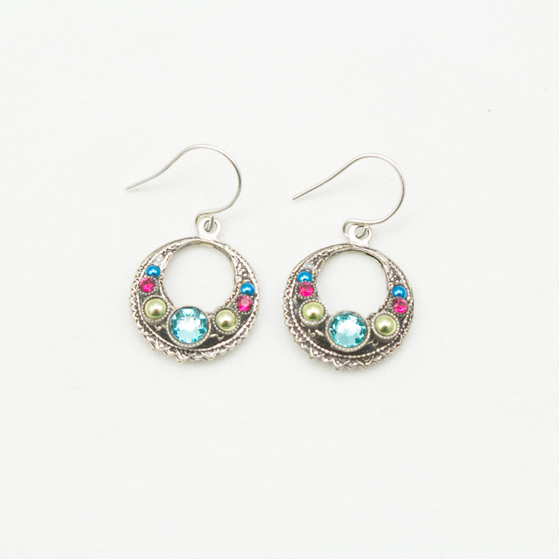 Aquamarine Simple Hoop Earrings by Firefly Jewelry