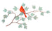 Cardinal on patina maple branch Wall Art by Bovano