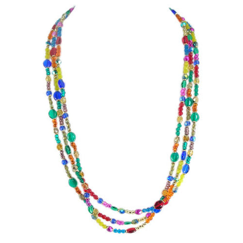 Multi Bright Long Beaded Necklace by Michal Golan