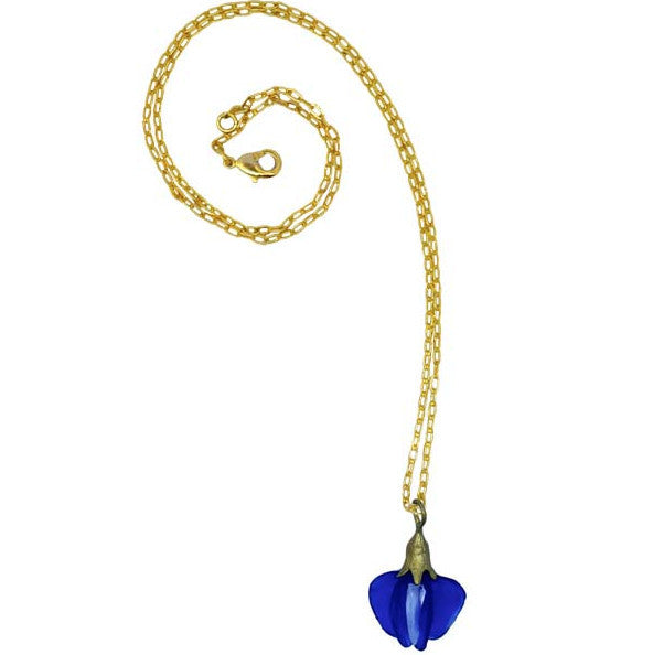 Blue False Indigo Chain Necklace by Michael Michaud