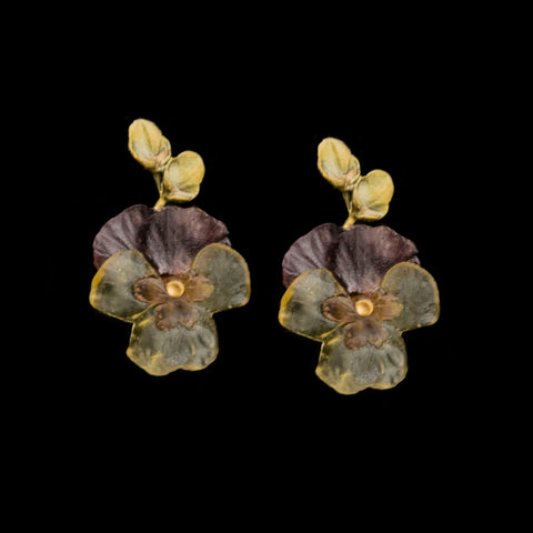 Pansies Large Post Earrings By Michael Michaud