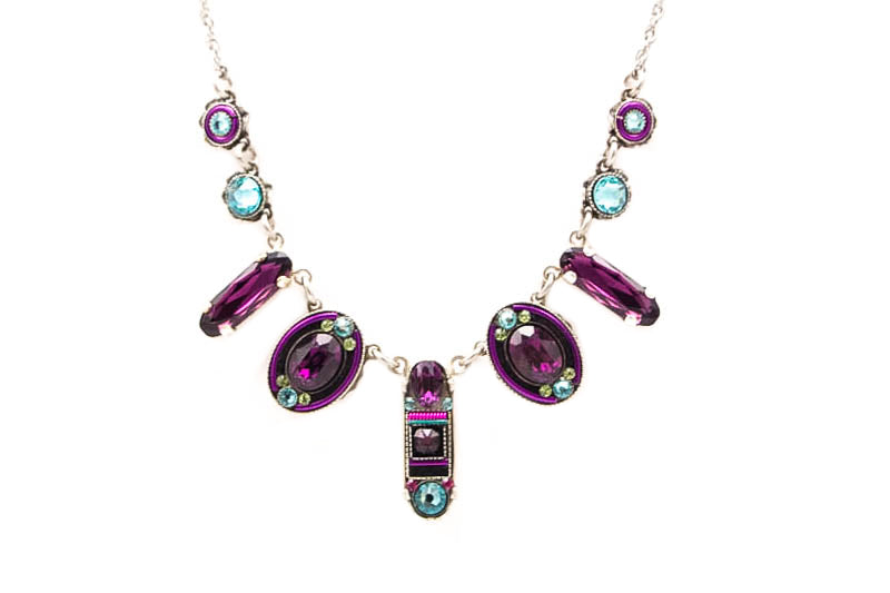 Amethyst La Dolce Vita Oval Necklace by Firefly Jewelry