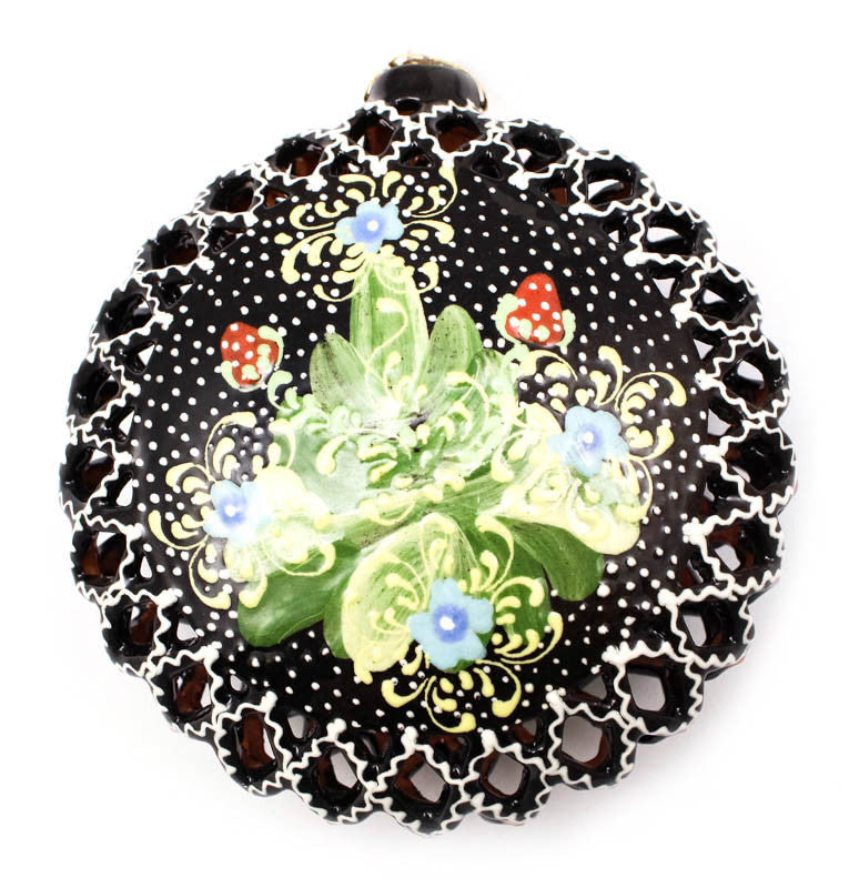 Glistening Pear and Berries Large Cut Out Ceramic Ornament