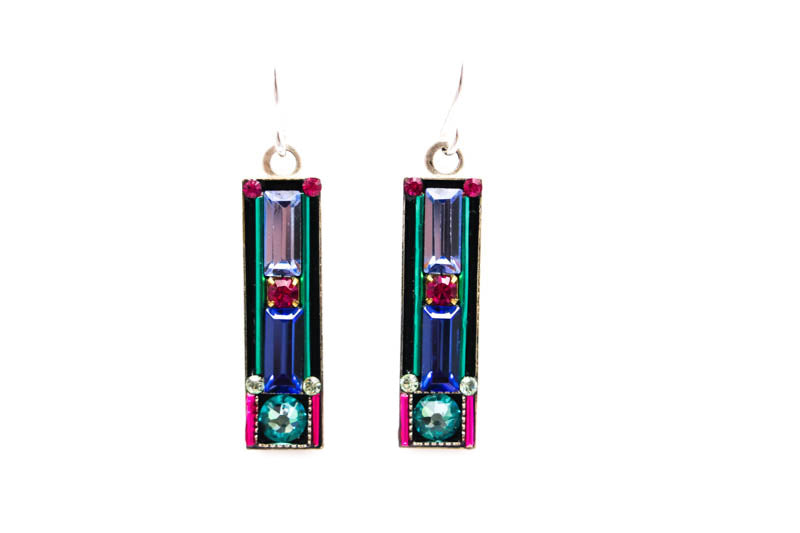 Light Turquoise Elongated Rectangle Earrings by Firefly Jewelry