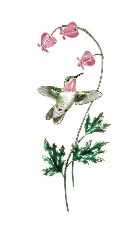 Hummingbird Calliope with Bleeding Heart Flower by Bovano Cheshire