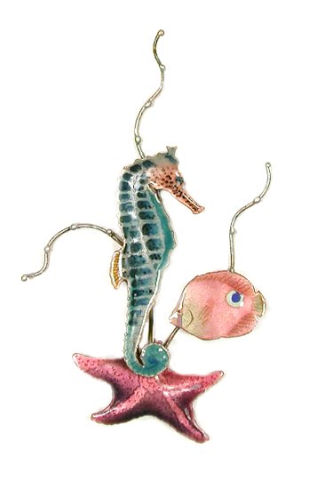 Seahorse with Star Fish Wall Art by Bovano