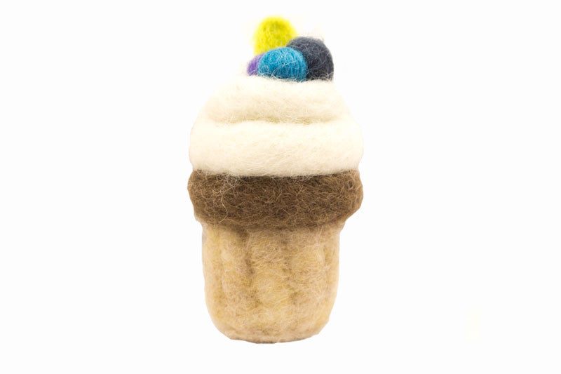 Cupcake Wool Ornament
