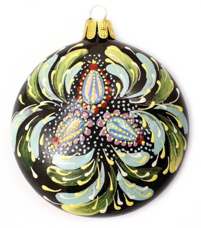 Pastel Blooms Large Round Ceramic Ornament