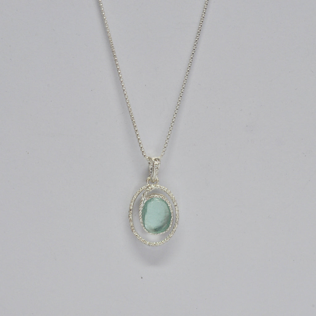 Delicate Drop Pendant Roman Glass Necklace
