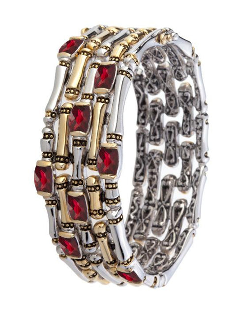Cor Collection Five Row Hinged Bangle Bracelet by John Medeiros