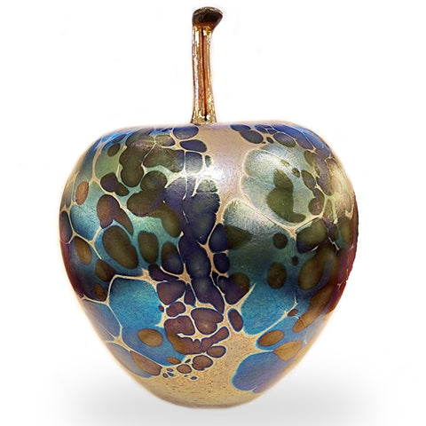 Handblown Glass Apple in Pacific - Available in Multiple Sizes