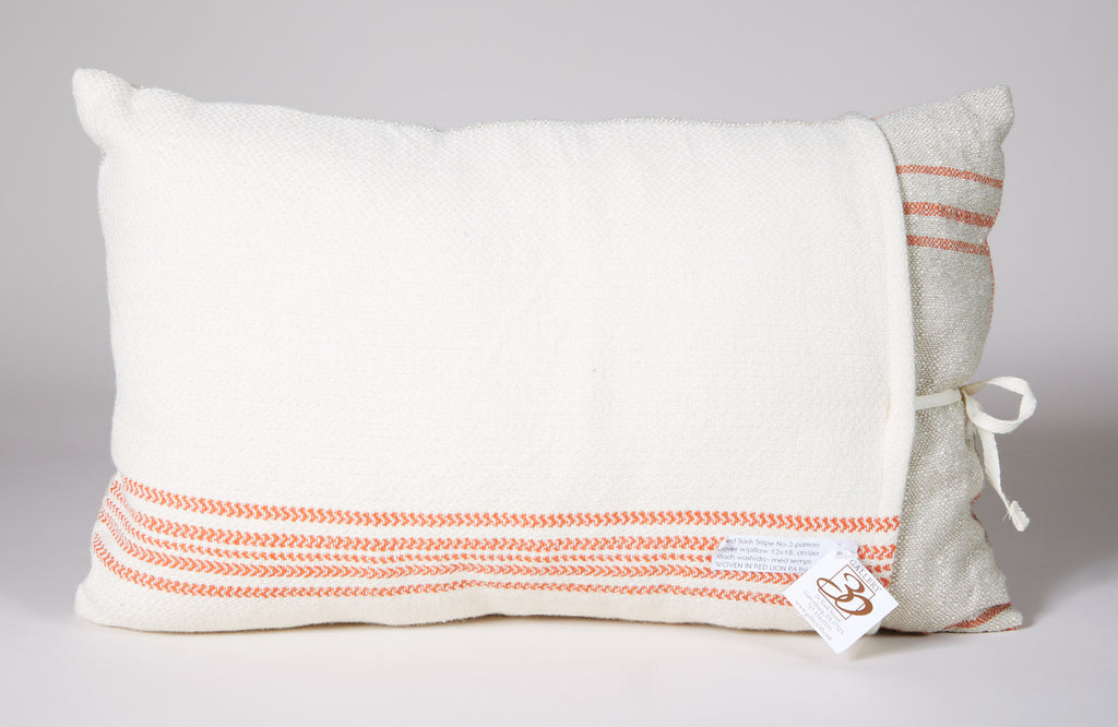 Feed Sack Stripe #3 in Linen, Red and White Stripes, Linen and Red Stripe Pillow