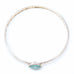 Sleek Framed Oval Washed Roman Glass Bracelet