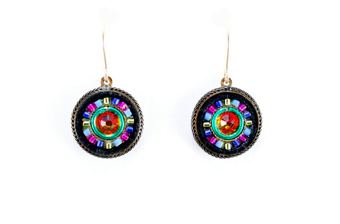 Multi Color Gold La Dolce Vita Round Earrings by Firefly Jewelry