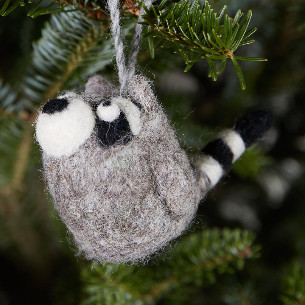 Raccoon Woolie Ornament
