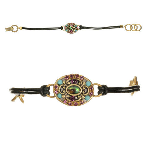 Turkish Bazaar Small Oval with Cord Leather Bracelet by Michal Golan