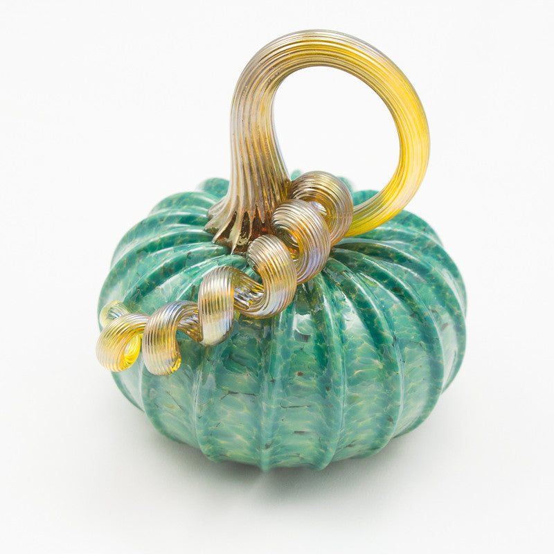 Handblown Glass Pumpkin in Turquoise