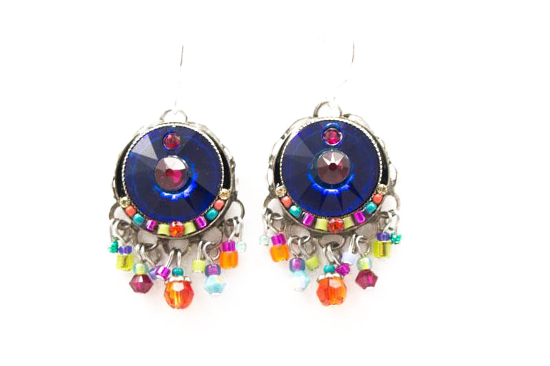 Multi Color Large Crystal Dangle Earrings by Firefly Jewelry