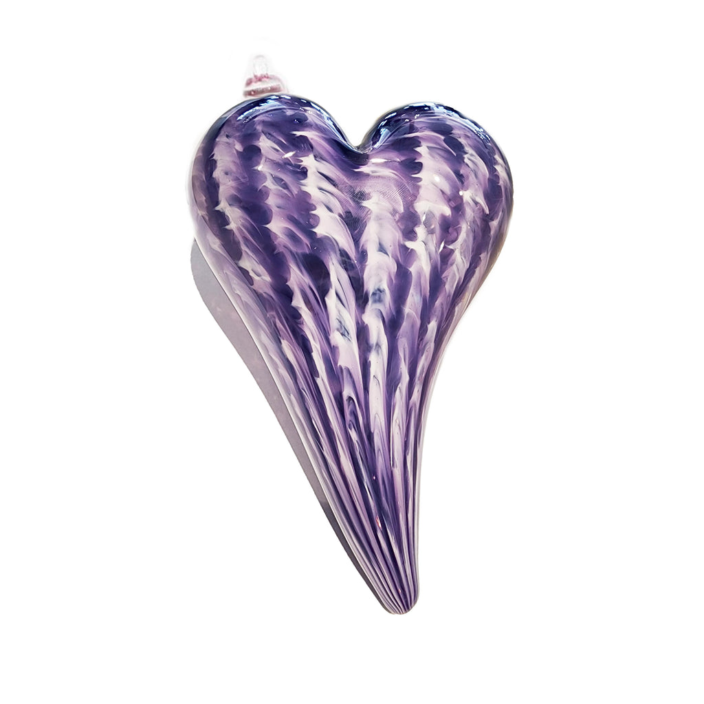 Heart in Purple Handblown Glass Decoration