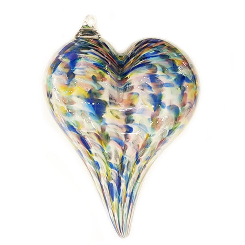 Heart in Multicolor Handblown Glass Decoration