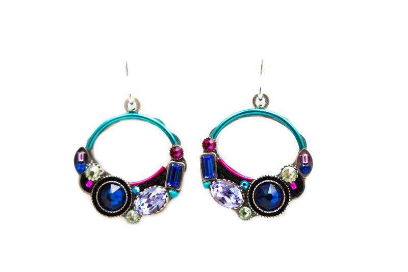Bermuda Blue Calypso Hoop Earrings by Firefly Jewelry