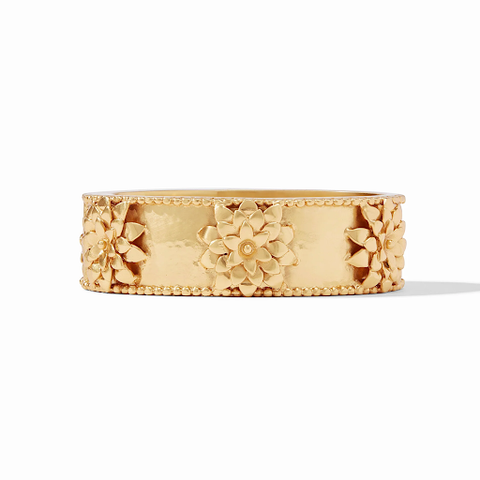 Flora Statement Gold Hinge Bangle Bracelet by Julie Vos