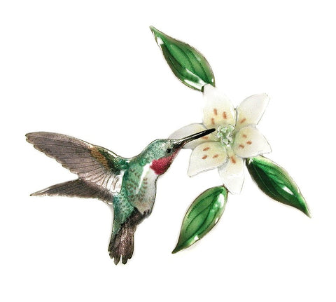 Broad Tailed Hummingbird with Wood Lily Wall Art by Bovano Cheshire