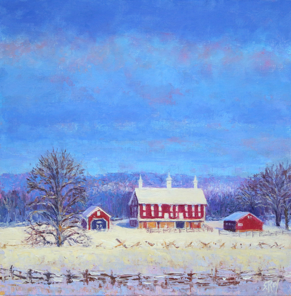 Codori Barn, Gettysburg Battlefield, Winter by Simonne Roy