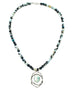 Agate Bead Chain with Open Circles Roman Glass Necklace