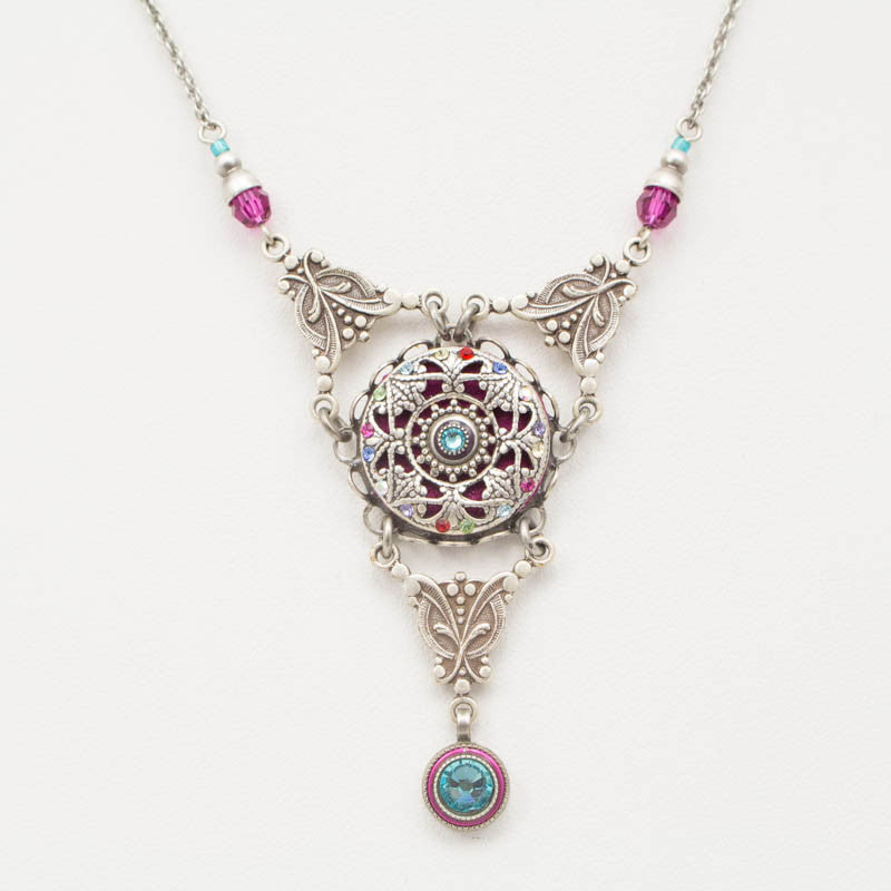 Multi Color Vintage Elaborate Necklace by Firefly Jewelry