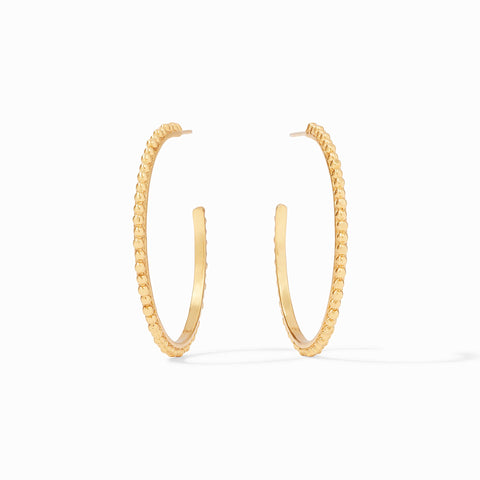 Colette Bead Hoop Earrings Gold Large by Julie Vos