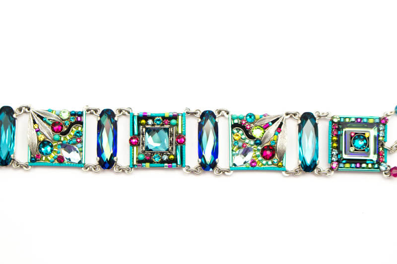 Indicolite Luxe Intricate Mosaic Bracelet by Firefly Jewelry