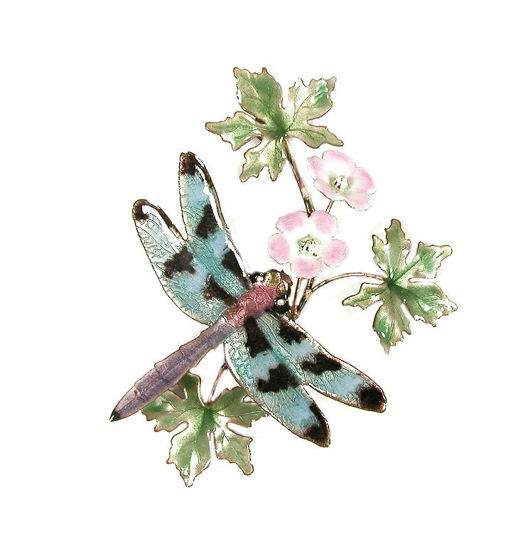 Dragonfly Check Winged with Flower Wall Art by Bovano Cheshire