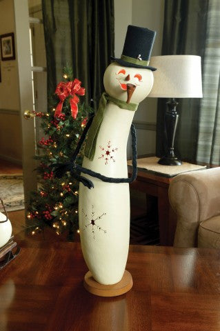 Coconut Large Tall Lit Snowman Gourd