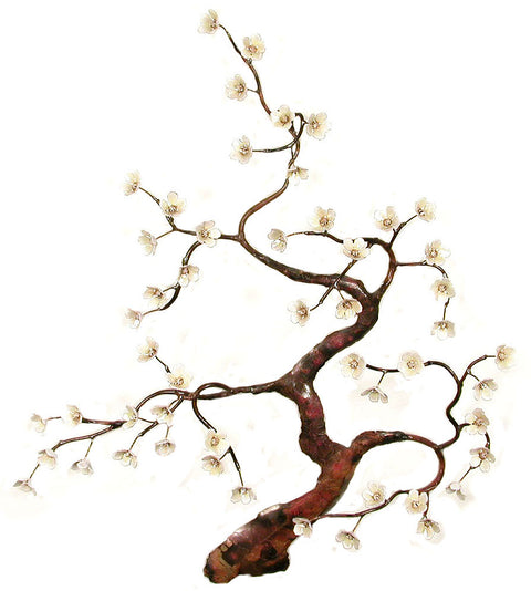 Flowering Tree, White Wall Art by Bovano