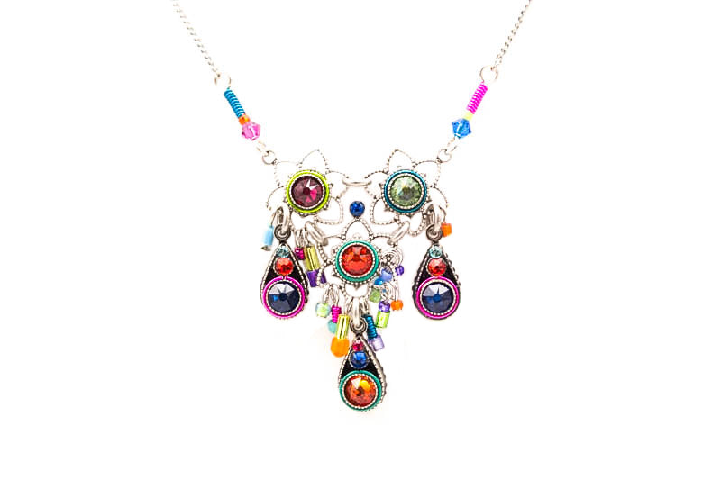 Multi Color Three Drops Light Necklace by Firefly Jewelry